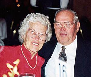 Marjorie and John Bloom, seen here during a SERV Thanks For Giving dinner, donated their family farmhouse in Middlesex County to SERV in 2006 in appreciation for the care given to their son, a consumer of SERV.